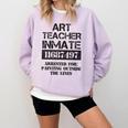 Halloween Art Teacher Prisoner Costume Comfort Colors Sweatshirt Orchid Halloween Art Teacher Prisoner Costume Comfort Colors Sweatshirt Orchid