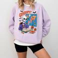 Halloween Skeleton Geography Teacher Pumpkin Bats Classroom Comfort Colors Sweatshirt Orchid Halloween Skeleton Geography Teacher Pumpkin Bats Classroom Comfort Colors Sweatshirt Orchid