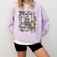 Halloween Skeleton Teacher I'Ll Just Wait Until It's Quiet Comfort Colors Sweatshirt Orchid Halloween Skeleton Teacher I'Ll Just Wait Until It's Quiet Comfort Colors Sweatshirt Orchid