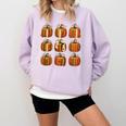 Halloween Teacher Fall Book Pumpkin Retro Reading Comfort Colors Sweatshirt Orchid