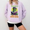Halloween Teacher Librarian Frankenstein Reading Books Comfort Colors Sweatshirt Orchid Halloween Teacher Librarian Frankenstein Reading Books Comfort Colors Sweatshirt Orchid