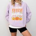 Halloween Teacher I Teach The Cutest Pumpkins In The Patch Comfort Colors Sweatshirt Orchid