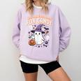 Halloween Teacher Trade Students For Candy Costume Women Comfort Colors Sweatshirt Orchid Halloween Teacher Trade Students For Candy Costume Women Comfort Colors Sweatshirt Orchid