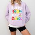 Happy 100th Day Of School 100 Days Of School Teacher Student Comfort Colors Sweatshirt Orchid Happy 100th Day Of School 100 Days Of School Teacher Student Comfort Colors Sweatshirt Orchid