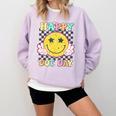 Happy Dot Day Hippie Flowers Smile Face Groovy Teacher Kids Comfort Colors Sweatshirt Orchid Happy Dot Day Hippie Flowers Smile Face Groovy Teacher Kids Comfort Colors Sweatshirt Orchid
