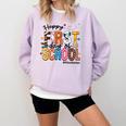 Happy First Day Of School PE Teacher Life Back To School Comfort Colors Sweatshirt Orchid