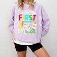 Happy First Day Of School Teacher Back To School Student Comfort Colors Sweatshirt Orchid Happy First Day Of School Teacher Back To School Student Comfort Colors Sweatshirt Orchid