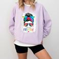 Happy Fri-Yay Friday Teacher Life Happy Friday Comfort Colors Sweatshirt Orchid