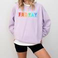 Happy Fri Yay Teacher Friday Comfort Colors Sweatshirt Orchid Happy Fri Yay Teacher Friday Comfort Colors Sweatshirt Orchid