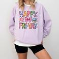 Happy Fri-Yay Teacher Fry Yay Friday Weekend Cute Fri-Yay Comfort Colors Sweatshirt Orchid Happy Fri-Yay Teacher Fry Yay Friday Weekend Cute Fri-Yay Comfort Colors Sweatshirt Orchid