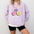 Happy To See Your Face Smile Face Teacher Back To School Comfort Colors Sweatshirt Orchid Happy To See Your Face Smile Face Teacher Back To School Comfort Colors Sweatshirt Orchid
