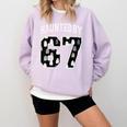 Haunted By 6 7 67 Six Seven Halloween Teacher Mom Comfort Colors Sweatshirt Orchid