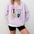 Hello First Grade Teacher Coquette Pencil Bow Back To School Comfort Colors Sweatshirt Orchid Hello First Grade Teacher Coquette Pencil Bow Back To School Comfort Colors Sweatshirt Orchid