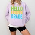 Hello Fourth Grade Shirt 4th Grade Boy Girl Student Teacher Comfort Colors Sweatshirt Orchid