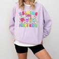 Helping Little Minds Grow Teacher Life Back To School Comfort Colors Sweatshirt Orchid