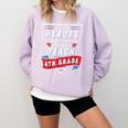 Some Heroes Wear Capes Others Teach 4th Grade Teacher Men Women Kids Comfort Colors Sweatshirt Orchid
