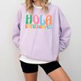 Hola Estudiantes Maestra Back To School Spanish Teacher Comfort Colors Sweatshirt Orchid
