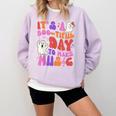 It's a Bootiful Day To Make Music Halloween Music Teacher Comfort Colors Sweatshirt Orchid