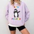 It's Fri-Yay Dabbing Penguin Friday Weekend Teacher Student Comfort Colors Sweatshirt Orchid It's Fri-Yay Dabbing Penguin Friday Weekend Teacher Student Comfort Colors Sweatshirt Orchid