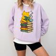 Kawaii Cats Lover Coffee Books Teacher Librarian Cat Comfort Colors Sweatshirt Orchid Kawaii Cats Lover Coffee Books Teacher Librarian Cat Comfort Colors Sweatshirt Orchid