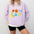 Kids Solar Systems Cute Planets Space Science Teacher School Comfort Colors Sweatshirt Orchid