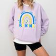 Be Kind Rainbow Down Syndrome Awareness Teacher Blue Yellow Comfort Colors Sweatshirt Orchid Be Kind Rainbow Down Syndrome Awareness Teacher Blue Yellow Comfort Colors Sweatshirt Orchid