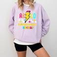 Kindergarten ABCD Rocks Teacher Student Back To School Comfort Colors Sweatshirt Orchid