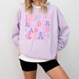 In My Kindergarten Era Teacher Kids Back To School Kinder Comfort Colors Sweatshirt Orchid