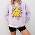 Kindergarten Squad Smile Face Teachers Kids Back To School Comfort Colors Sweatshirt Orchid Kindergarten Squad Smile Face Teachers Kids Back To School Comfort Colors Sweatshirt Orchid