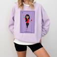 La Maestra Mexican Bingo Card Teacher Lottery Card Comfort Colors Sweatshirt Orchid