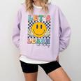 Let's Learn Today Smile Face Back To School For Teacher Kids Comfort Colors Sweatshirt Orchid