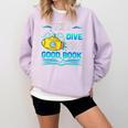 Librarian Teacher Dive Into A Good Book Reading Premium Tri-Blend Comfort Colors Sweatshirt Orchid Librarian Teacher Dive Into A Good Book Reading Premium Tri-Blend Comfort Colors Sweatshirt Orchid