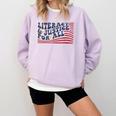 Literacy Justice For All Teacher Comfort Colors Sweatshirt Orchid Literacy Justice For All Teacher Comfort Colors Sweatshirt Orchid