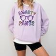 Little Mr Miss SMARTY PANTS Graduation Alumni Teacher Comfort Colors Sweatshirt Orchid