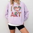 I Love Art Artist Painter Colorful Painting Art Teacher Comfort Colors Sweatshirt Orchid I Love Art Artist Painter Colorful Painting Art Teacher Comfort Colors Sweatshirt Orchid