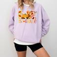 Love First Grade Happy Fall Thanksgiving Women 1st Teacher Comfort Colors Sweatshirt Orchid Love First Grade Happy Fall Thanksgiving Women 1st Teacher Comfort Colors Sweatshirt Orchid