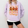I Love My Kindergarten Turkeys Thanksgiving Teacher Students Comfort Colors Sweatshirt Orchid