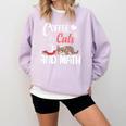 I Love Math Cats And Coffee Heart Mathematics Teacher Comfort Colors Sweatshirt Orchid