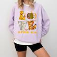 LOVE Pre-K Pumpkin Teacher Student Halloween Costume Comfort Colors Sweatshirt Orchid LOVE Pre-K Pumpkin Teacher Student Halloween Costume Comfort Colors Sweatshirt Orchid