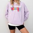 Maestra Teacher Spanish Back To School First Day Of School Comfort Colors Sweatshirt Orchid