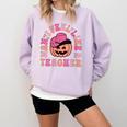 Man I Feel Like a Teacher Women Western Teacher Halloween Comfort Colors Sweatshirt Orchid