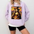 Mona Lisa Pumpkin Halloween Art Teacher Witchy Women Kids Comfort Colors Sweatshirt Orchid Mona Lisa Pumpkin Halloween Art Teacher Witchy Women Kids Comfort Colors Sweatshirt Orchid