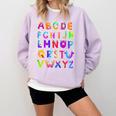 Monster ABC Cute Alphabet Halloween Teacher Costume Kids Comfort Colors Sweatshirt Orchid Monster ABC Cute Alphabet Halloween Teacher Costume Kids Comfort Colors Sweatshirt Orchid
