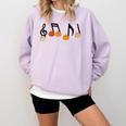 Music Notes Pumpkin Music Teacher Musician Fall Halloween Men Women Kids Comfort Colors Sweatshirt Orchid