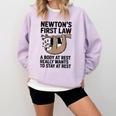 Newtons First Law Physics Jokes Science Teacher Comfort Colors Sweatshirt Orchid Newtons First Law Physics Jokes Science Teacher Comfort Colors Sweatshirt Orchid