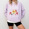 Be Nice To The Teacher Santa Is Watching School Christmas Comfort Colors Sweatshirt Orchid