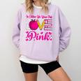In October We Wear Pink Love Teacher Breast Cancer Awareness Comfort Colors Sweatshirt Orchid