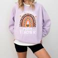 One Thankful Math Teacher Leopard Rainbow Thanksgiving Comfort Colors Sweatshirt Orchid One Thankful Math Teacher Leopard Rainbow Thanksgiving Comfort Colors Sweatshirt Orchid