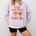 One Thankful Teacher Fall Leaves Thanksgiving Retro Comfort Colors Sweatshirt Orchid One Thankful Teacher Fall Leaves Thanksgiving Retro Comfort Colors Sweatshirt Orchid