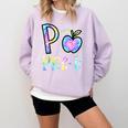 P Is For Pre-K Preschool Teacher Tie Dye Back To School Comfort Colors Sweatshirt Orchid